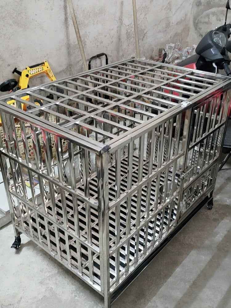 Heavy Duty Stainless Steel Dog Kennel Crate - shop_name pets petsupplys