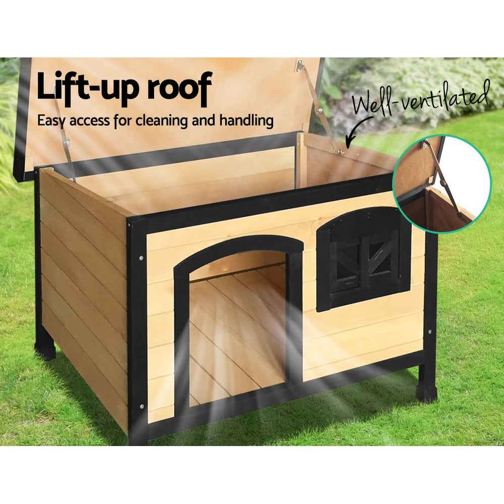 i.Pet Dog Kennel Large Wooden Outdoor Indoor House Pet Puppy Crate Cabin Waterproof - shop_name pets petsupplys