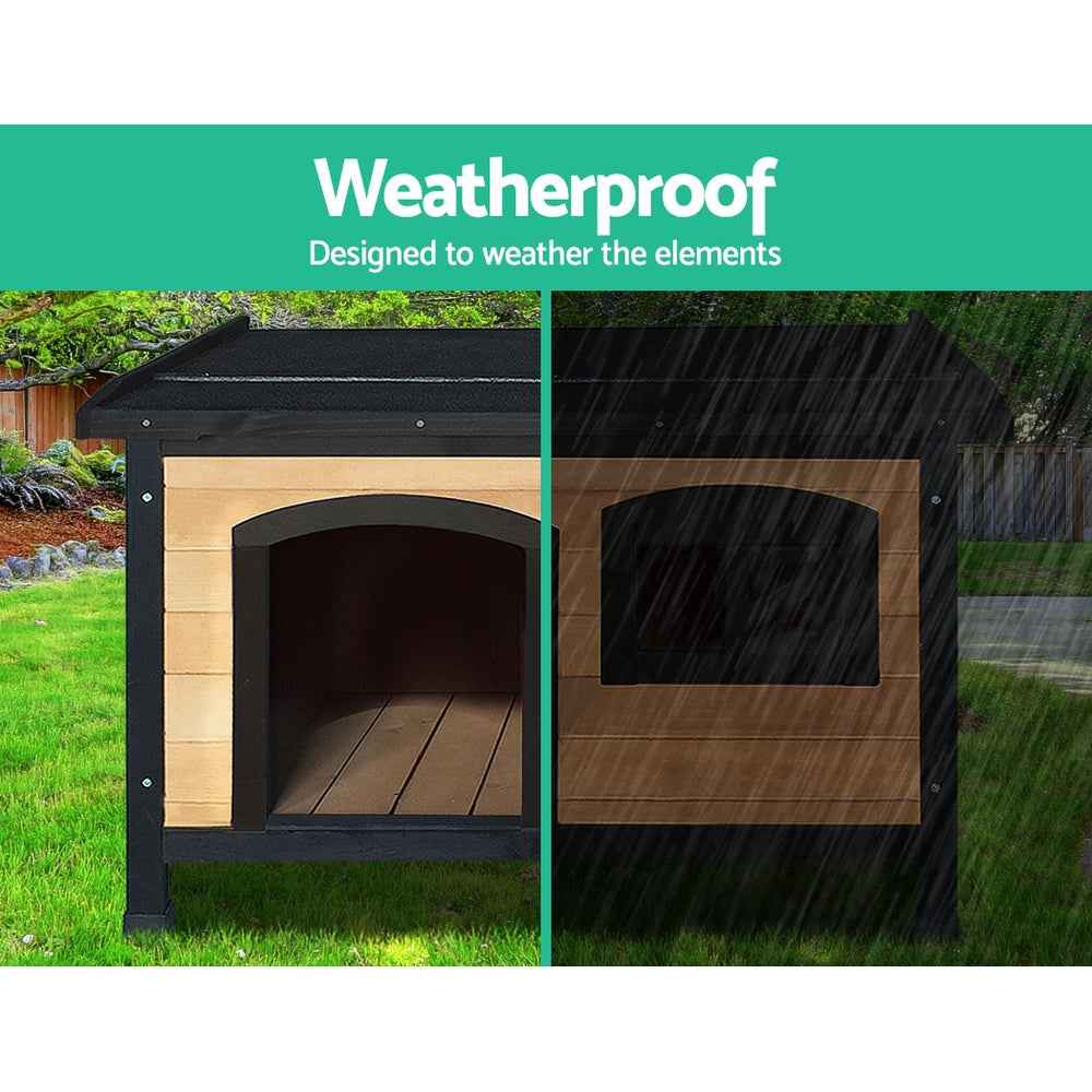 i.Pet Dog Kennel Large Wooden Outdoor Indoor House Pet Puppy Crate Cabin Waterproof - shop_name pets petsupplys