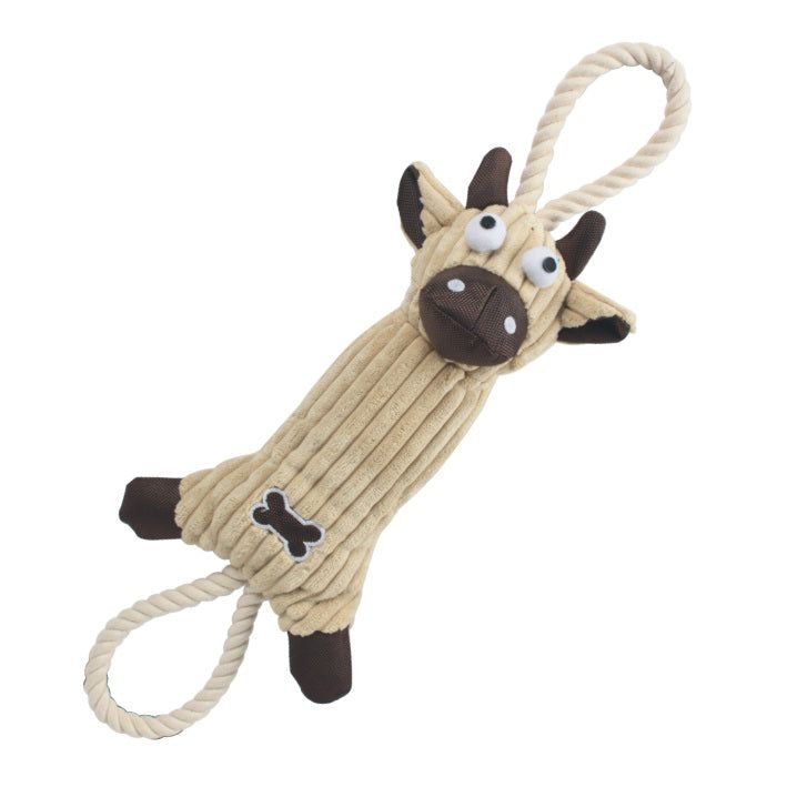 Jute And Rope Plush Cow - Pet Toy - Spot