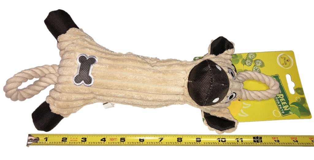 Jute and Rope Plush Pig Dog Toy - Spot