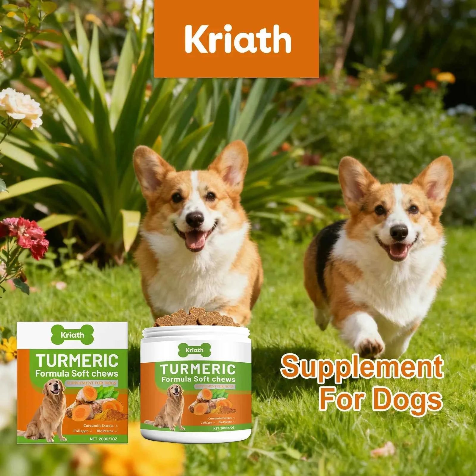 Kriath Dog Turmeric Supplement - Skin, Coat & Joint Care Granules by Souths Cheap Stuff