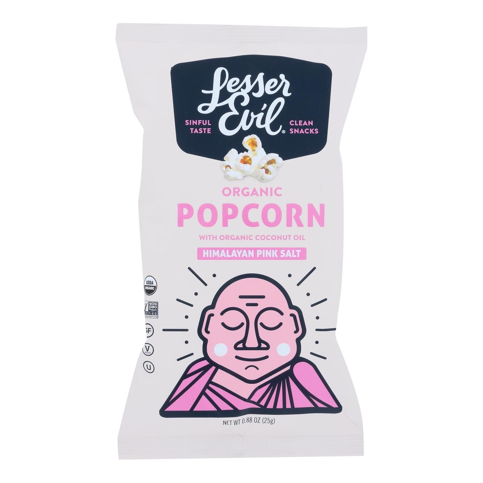 Lesser Evil Popcorn - Organic - Himalayan Pink - .88 Oz - Case Of 18 - Spot