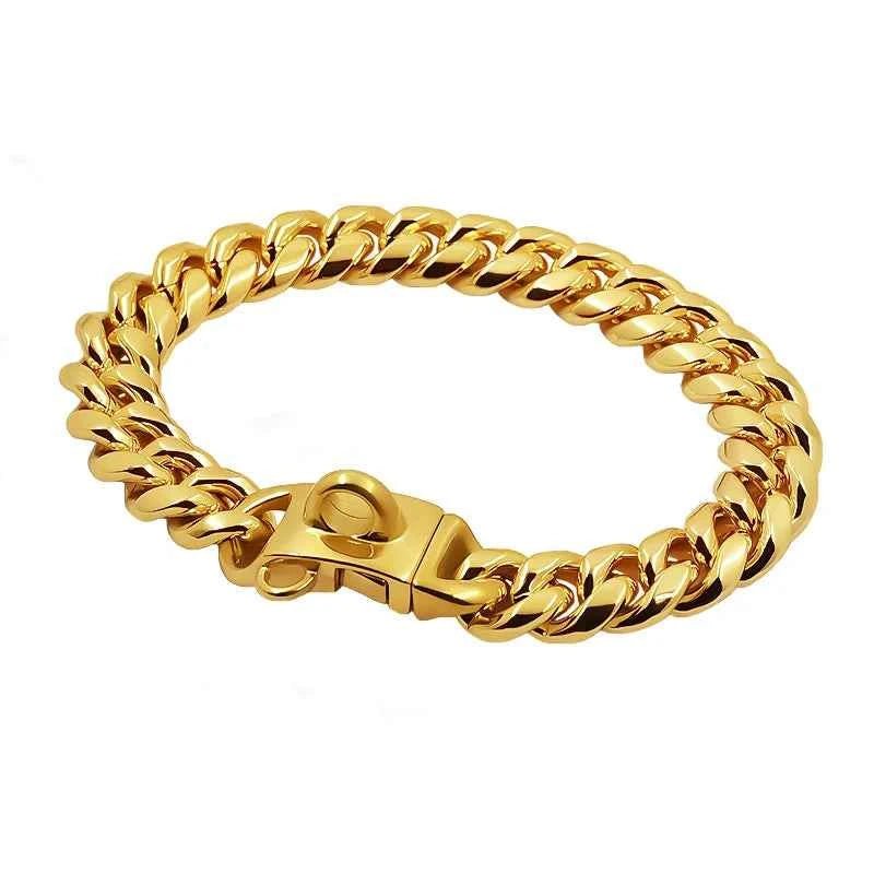 Gold Stainless Steel Dog Collar for Small-Medium-Large Dogs by Souths Cheap Stuff