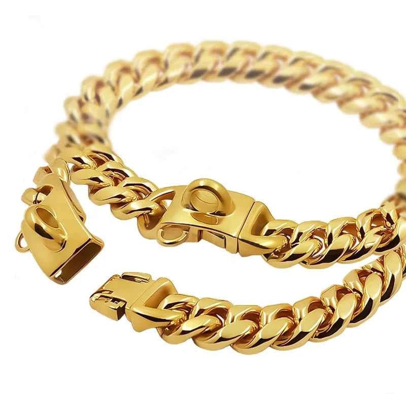 Gold Stainless Steel Dog Collar for Small-Medium-Large Dogs by Souths Cheap Stuff