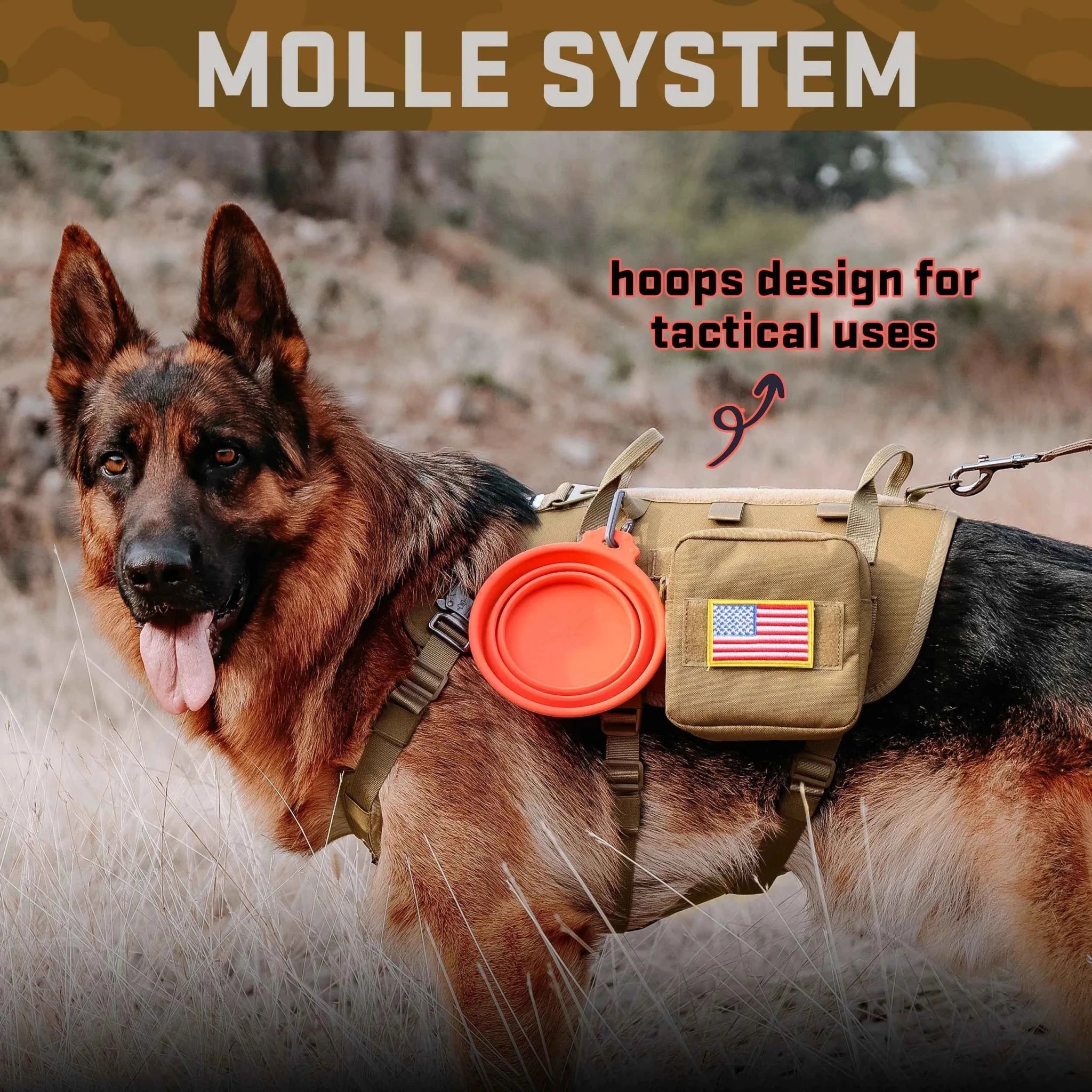 Durable Military Dog Training Set with Flags, Harness, Leash & Pouches by Souths Cheap Stuff