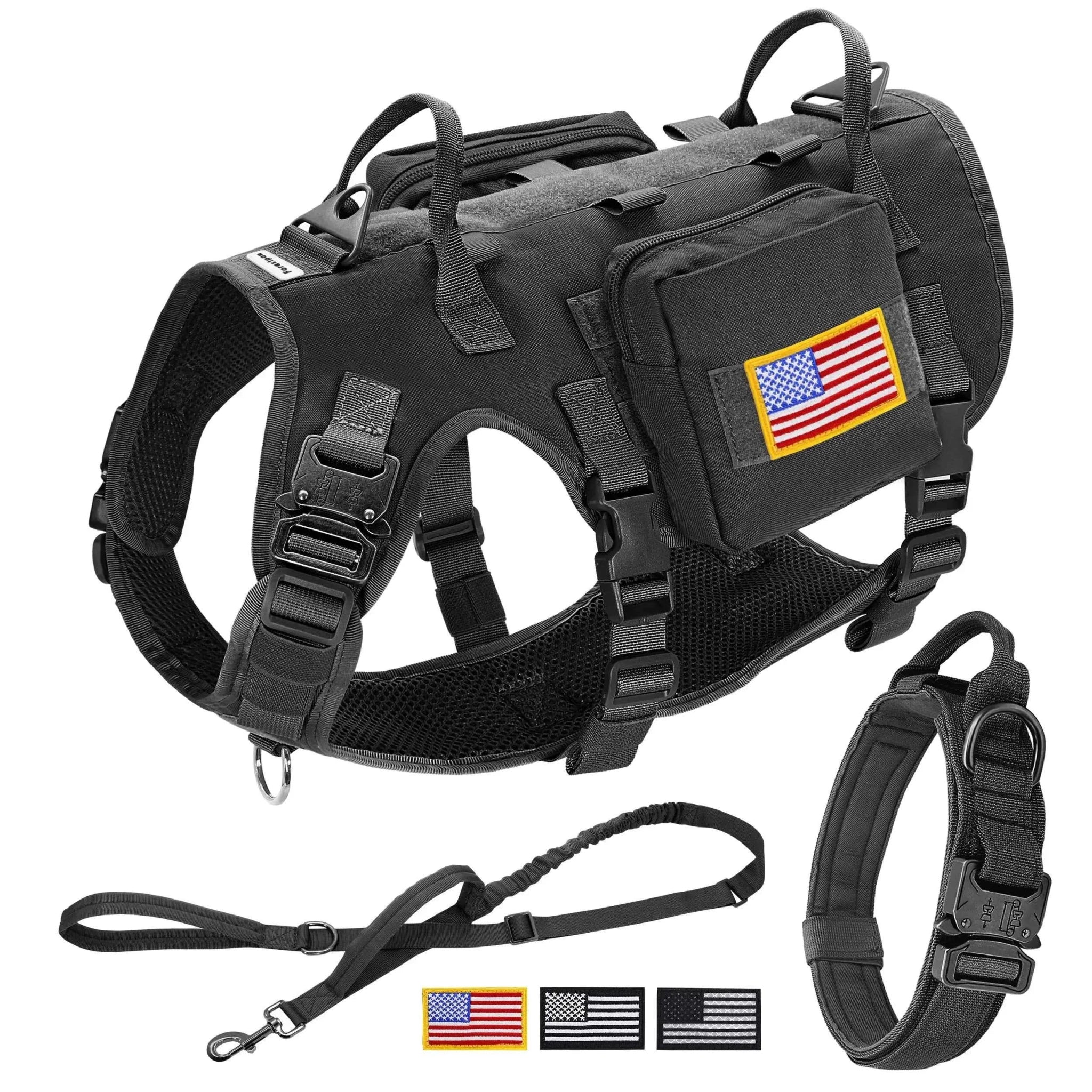 Durable Military Dog Training Set with Flags, Harness, Leash & Pouches by Souths Cheap Stuff