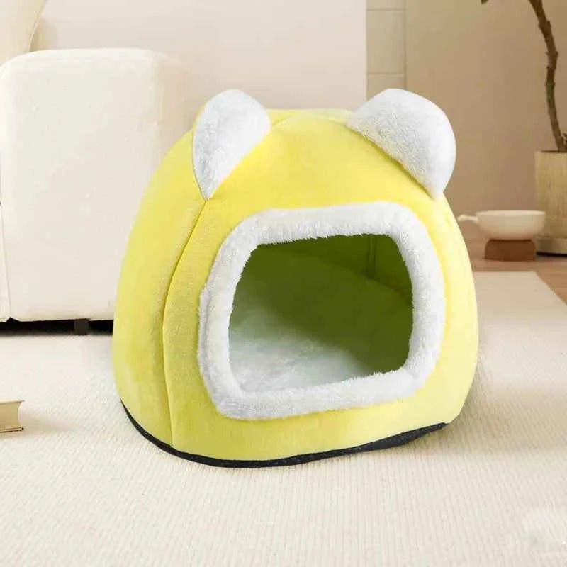 Bear Head Warm Plush Cat Bed Cozy Cave for Pets Indoor Pet House by Souths Cheap Stuff