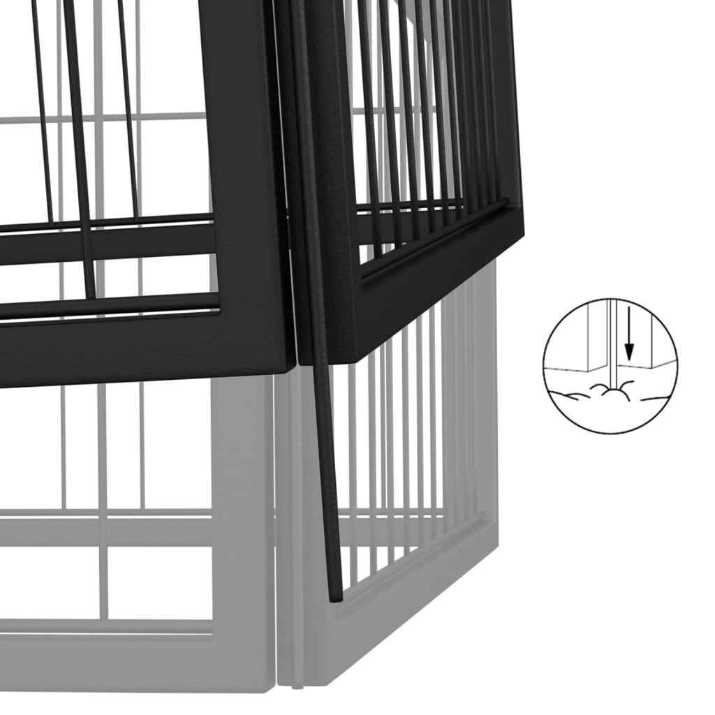 NNEVL 24 - Panel Dog Playpen Black 100x50 cm Powder - coated Steel - shop_name pets petsupplys