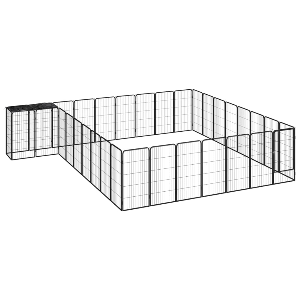 NNEVL 34 - Panel Dog Playpen Black 50x100 cm Powder - coated Steel - shop_name pets petsupplys