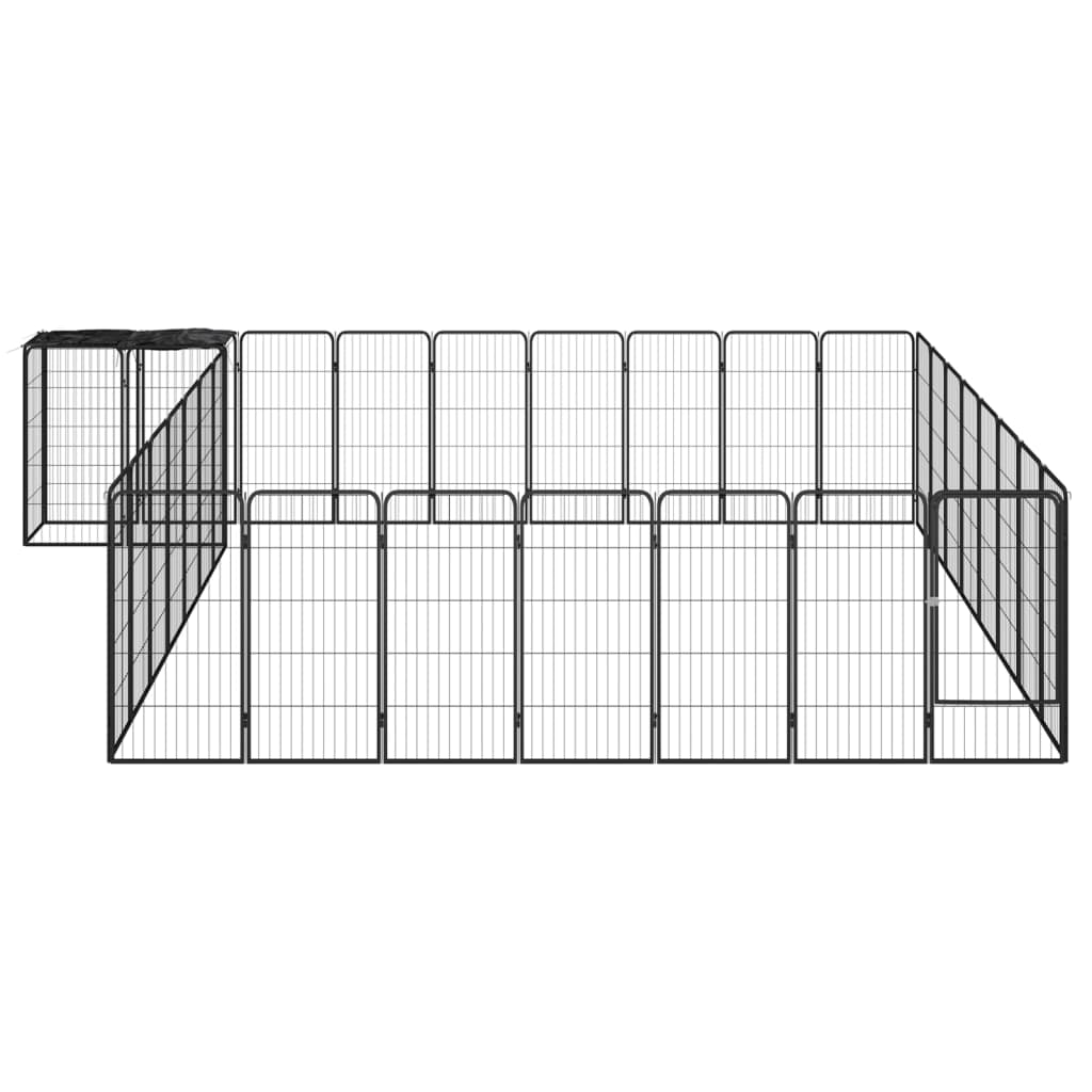 NNEVL 34 - Panel Dog Playpen Black 50x100 cm Powder - coated Steel - shop_name pets petsupplys