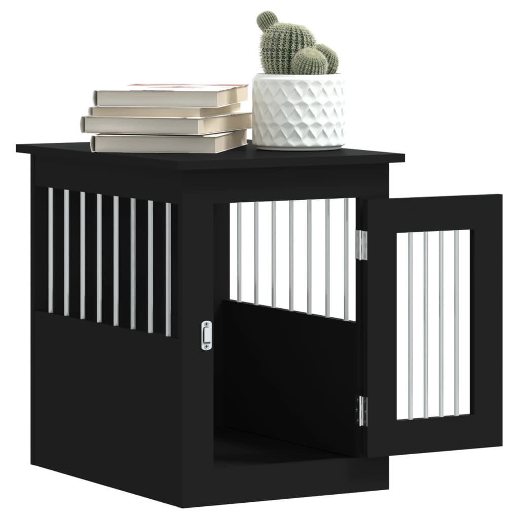 NNEVL Dog Crate Furniture Black 45x62x59 cm Engineered Wood - shop_name pets petsupplys