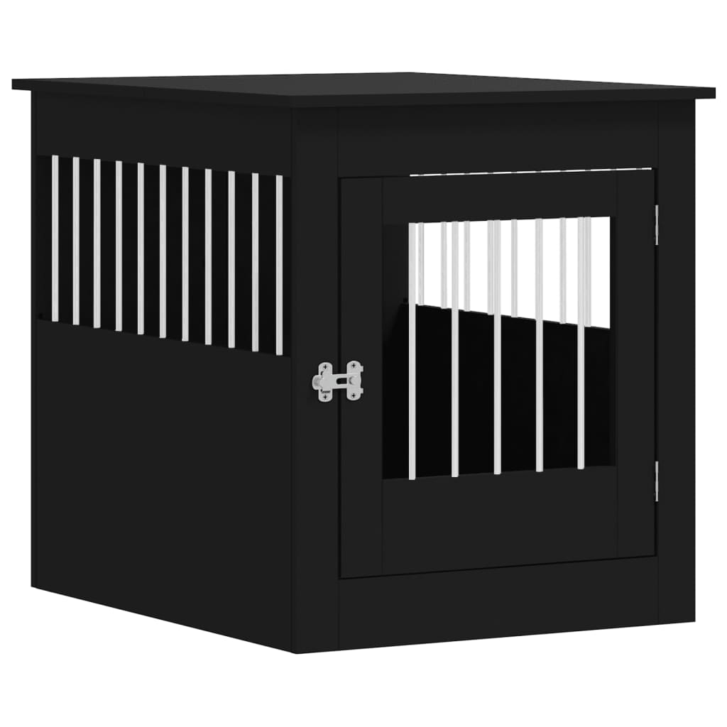 NNEVL Dog Crate Furniture Black 64.5x80x71 cm Engineered Wood - shop_name pets petsupplys