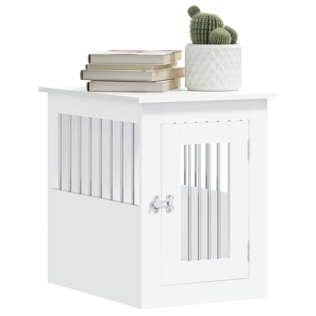 NNEVL Dog Crate Furniture White 45x62x59 cm Engineered Wood - shop_name pets petsupplys