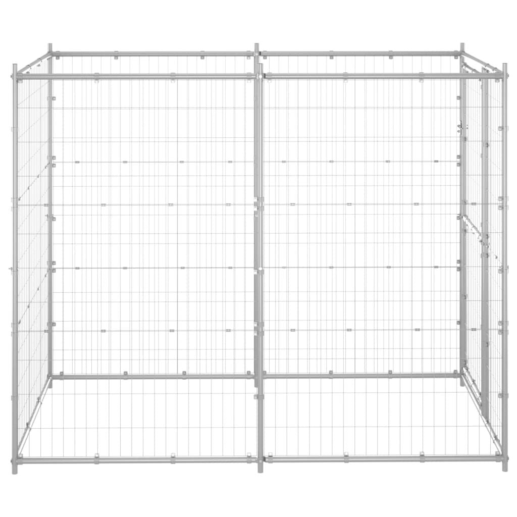 Outdoor Dog Kennel Galvanized Steel 43.3"x86.6"x70.9" - Spot