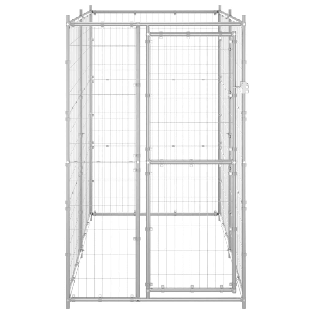 Outdoor Dog Kennel Galvanized Steel 43.3"x86.6"x70.9" - Spot