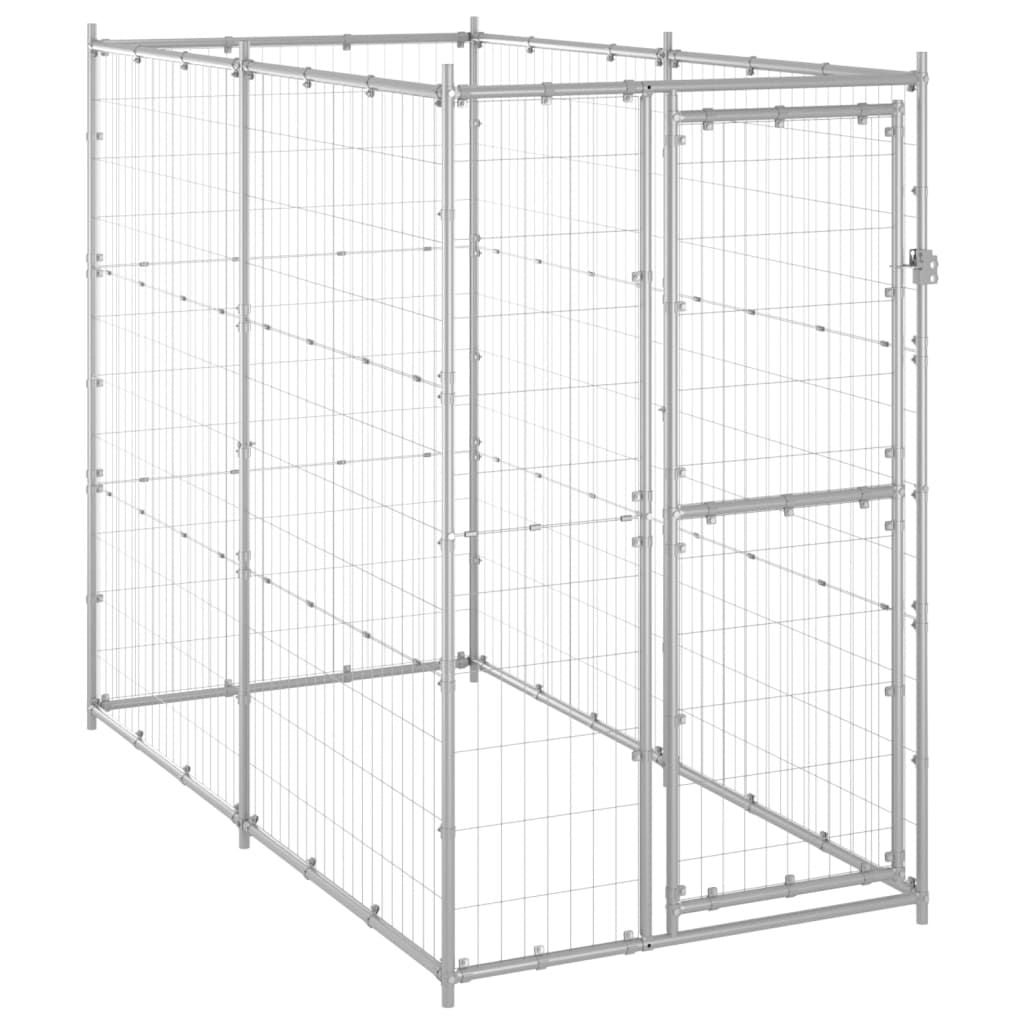 Outdoor Dog Kennel Galvanized Steel 43.3"x86.6"x70.9" - Spot