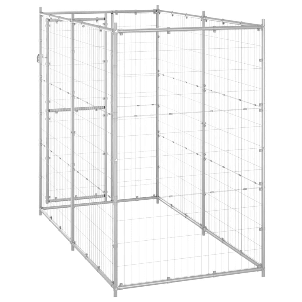 Outdoor Dog Kennel Galvanized Steel 43.3"x86.6"x70.9" - Spot
