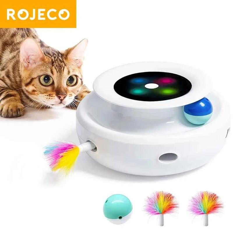 Interactive Cat Toy Set Automatic Feather Fun Ball for Smart Pets by Souths Cheap Stuff