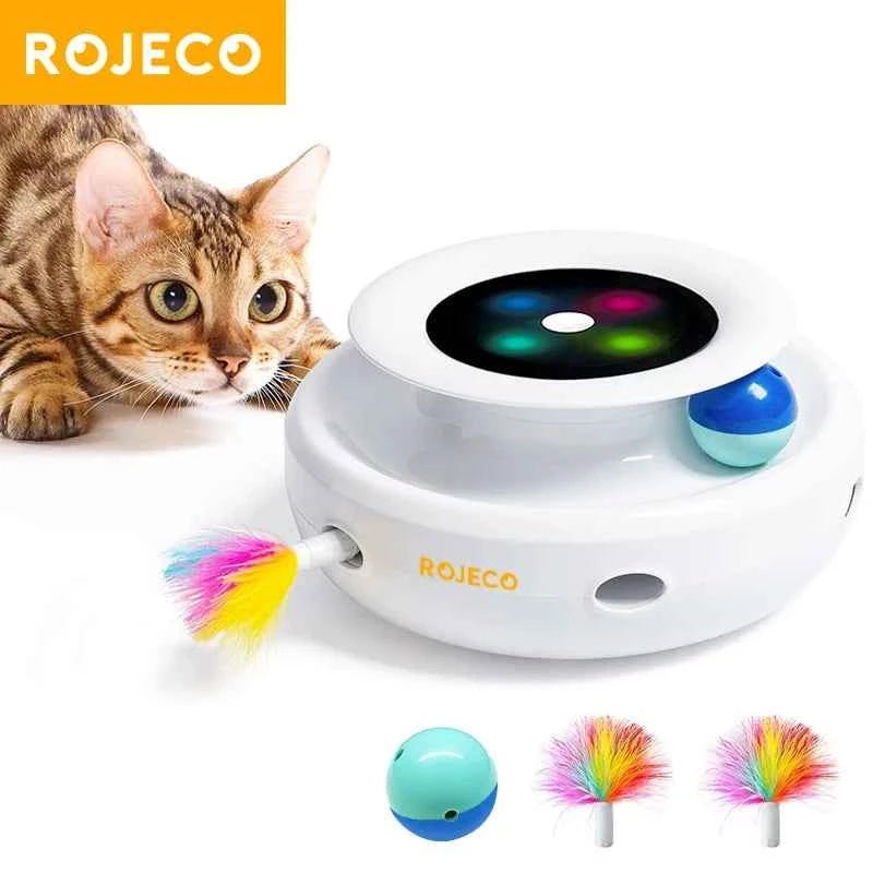 Interactive Cat Toy Set Automatic Feather Fun Ball for Smart Pets by Souths Cheap Stuff