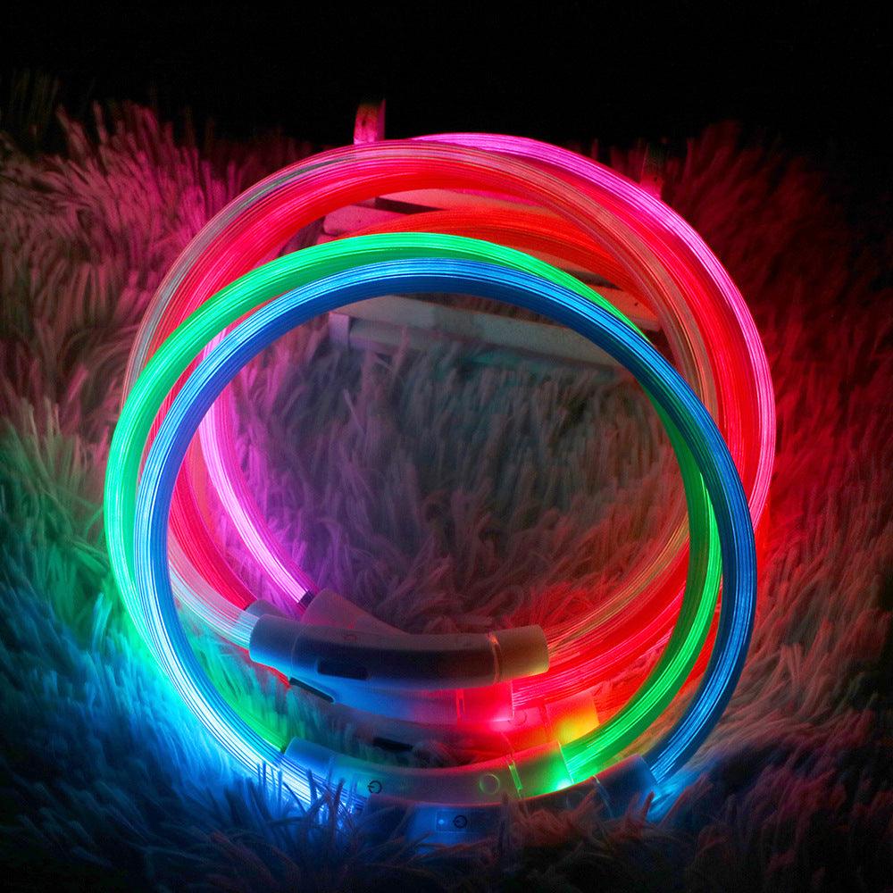 Usb Rechargeable Glow-In-The-Dark Pet Collar With Three Flashing Modes by Dog Hugs Cat
