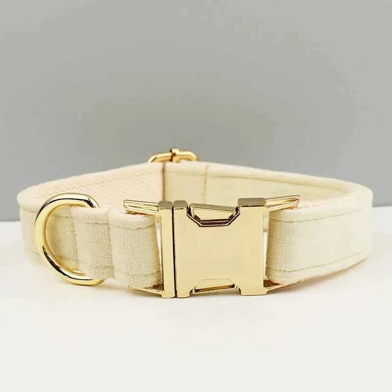 Luxury Velvet Dog Collar Leash Set, Adjustable Gold Leash for Stylish Dogs by Souths Cheap Stuff