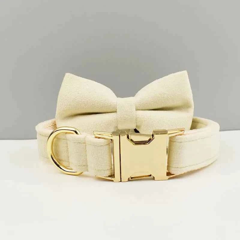 Luxury Velvet Dog Collar Leash Set, Adjustable Gold Leash for Stylish Dogs by Souths Cheap Stuff