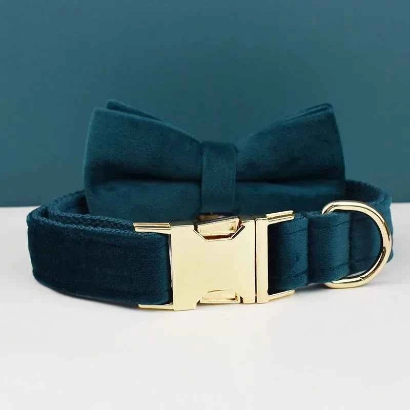 Luxury Velvet Dog Collar Leash Set, Adjustable Gold Leash for Stylish Dogs by Souths Cheap Stuff