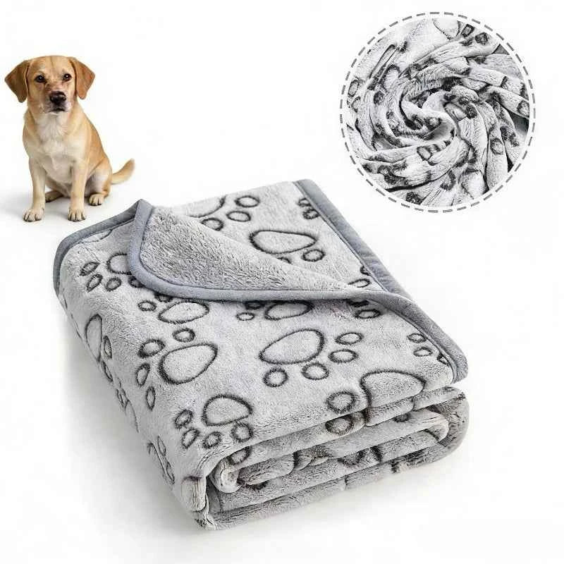 Embossed Paw Print Flannel Pet Blanket for Winter Dog Bed, Soft Cozy Throw Mat by Souths Cheap Stuff