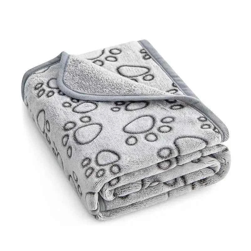 Embossed Paw Print Flannel Pet Blanket for Winter Dog Bed, Soft Cozy Throw Mat by Souths Cheap Stuff