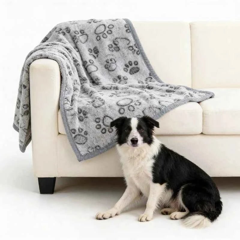 Embossed Paw Print Flannel Pet Blanket for Winter Dog Bed, Soft Cozy Throw Mat by Souths Cheap Stuff