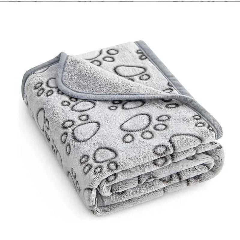 Embossed Paw Print Flannel Pet Blanket for Winter Dog Bed, Soft Cozy Throw Mat by Souths Cheap Stuff