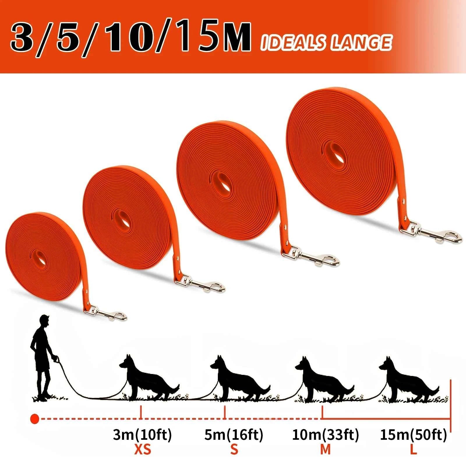 Durable Waterproof PVC Dog Leash, Easy-Clean, Long Training Lead for All Dog Sizes by Souths Cheap Stuff