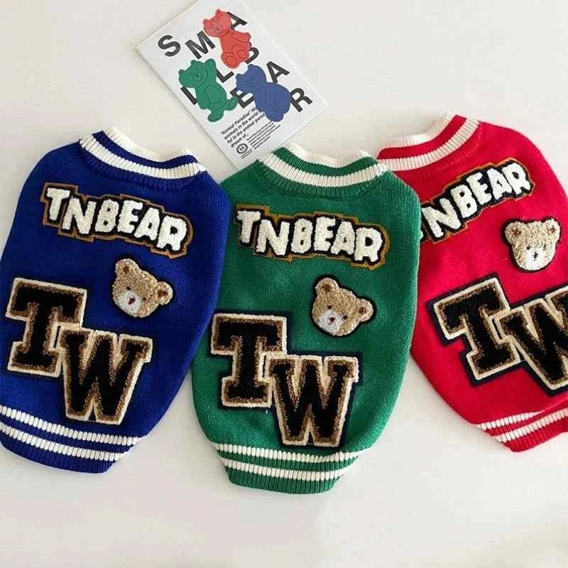 French Bulldog Cartoon Bear Sweater - Knitted Pet Clothing by Souths Cheap Stuff