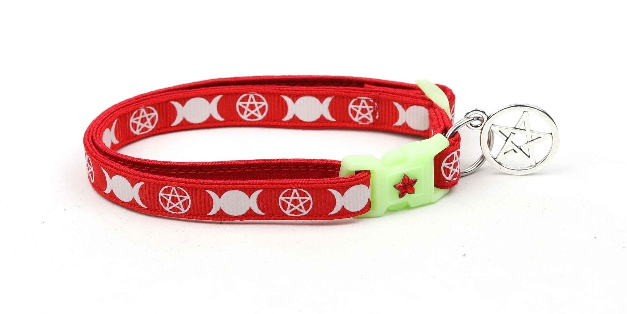 Witch's Familiar on Red Cat Collar by Pugs2Persians
